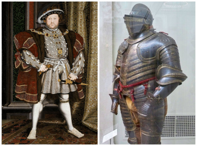 Porträt und Ritterrüstung von König Heinrich VIII 